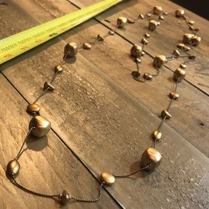 Long gold/brass/warm undertone necklace,Wrap 2X